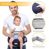 Viedouce Porte bébé Ventral,Ergonomique Tabouret Siège de Hanche avec Protection de Ceinture de Sécurité,Pur Coton Multi Positions Tabouret Bébé Idéal pour les nourrissons de 4-36 Mois (Bleu Foncé)