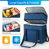Viedouce Sac Glacière Isotherme 21L, Extensible Sac de Repas pour Hommes Femmes, Doubles Compartiments Étanches Sac de Pique-Nique avec Bandoulière & Ouvreur de Bière pour Déjeuner/Camping/Voyage