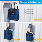 Viedouce Sac Glacière Isotherme 21L, Extensible Sac de Repas pour Hommes Femmes, Doubles Compartiments Étanches Sac de Pique-Nique avec Bandoulière & Ouvreur de Bière pour Déjeuner/Camping/Voyage