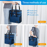 Viedouce Sac Glacière Isotherme 21L, Extensible Sac de Repas pour Hommes Femmes, Doubles Compartiments Étanches Sac de Pique-Nique avec Bandoulière & Ouvreur de Bière pour Déjeuner/Camping/Voyage