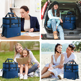 Viedouce Sac Glacière Isotherme 21L, Extensible Sac de Repas pour Hommes Femmes, Doubles Compartiments Étanches Sac de Pique-Nique avec Bandoulière & Ouvreur de Bière pour Déjeuner/Camping/Voyage
