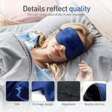 Masque de Sommeil en 100% Soie - Bleu foncé