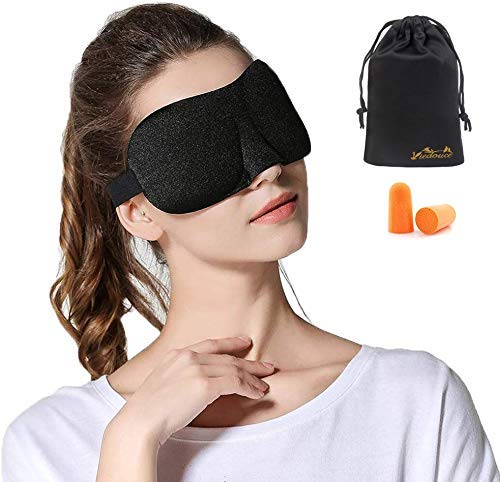 Masque de sommeil pour hommes et femmes, masque pour les yeux de sommeil  latéral 3d, masque pour les yeux 100% silk Blackout Dormir avec sangle  réglable Yoga