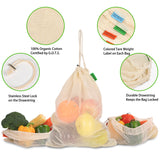 Sac de Courses en Tissu Bio 9 pièces en 3 tailles différentes
