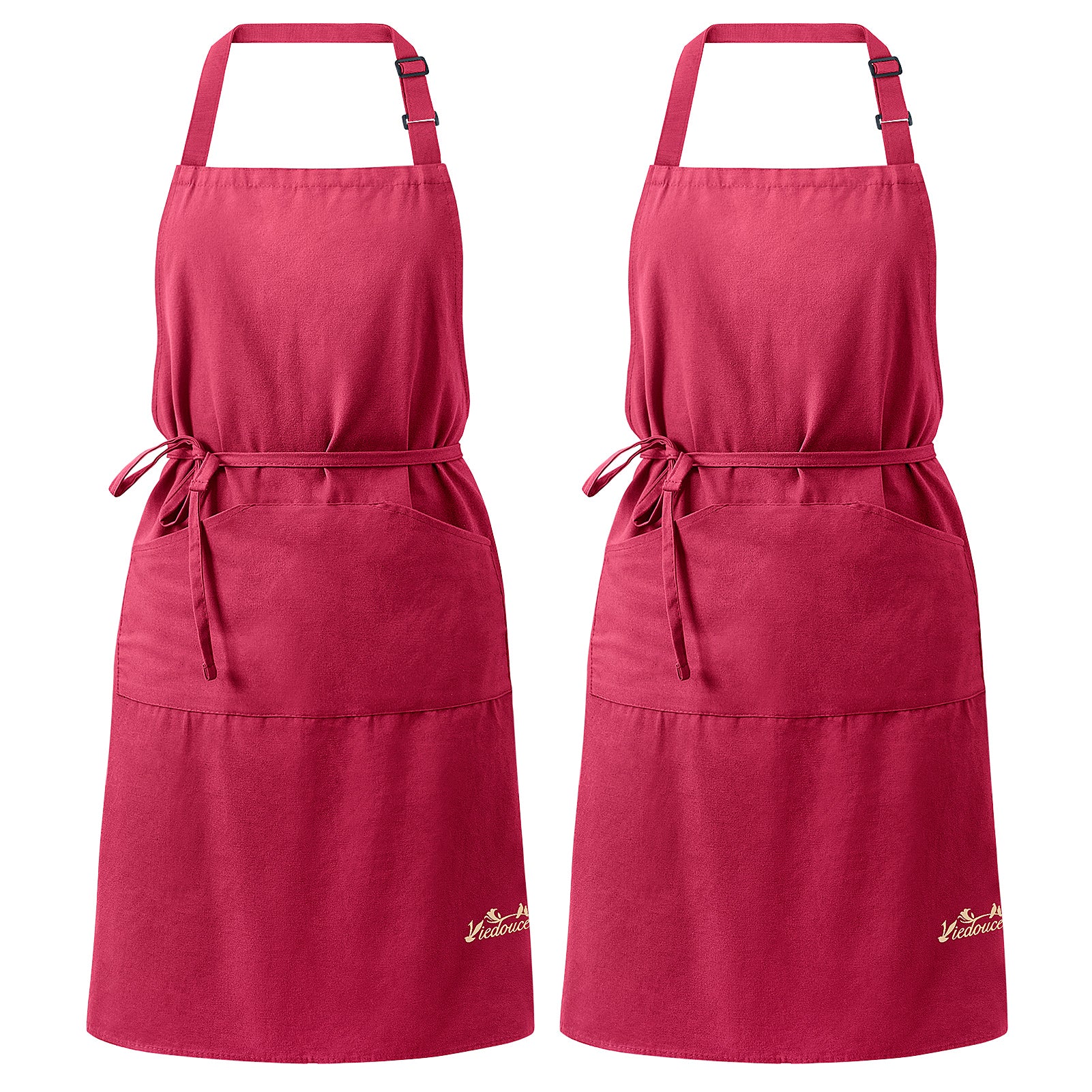 Tablier De Cuisine Robuste Avec Poches - Tablier Barbecue Réglable En Coton Pour Hommes Et Femmes