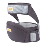 Viedouce Porte bébé Ventral,Ergonomique Tabouret Siège de Hanche avec Protection de Ceinture de Sécurité,Pur Coton Multi Positions Tabouret Bébé Idéal pour les nourrissons de 4-36 Mois (Gris Foncé)