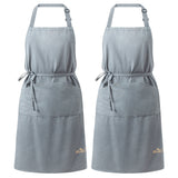 Viedouce 2 Pack Tabliers de Cuisine,Coton Tablier avec Poches pour Homme Femme,Réglable Tabliers pour Barbecue Jardin,Café,Tablier Pour Chef,Boulanger,Serveurs,Serveuse
