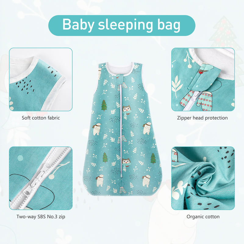 Gigoteuse Bébé Hiver 2.5 TOG – 0-6 Mois – Coton Doux – Température 10-20°C – Fermeture éclair Double Sens – Lavable Machine