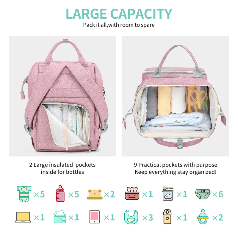 Sacs à Dos à Langer Pour Bébé Sac de Voyage - Bois de rose