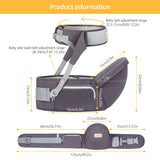 Viedouce Porte bébé Ventral,Ergonomique Tabouret Siège de Hanche avec Protection de Ceinture de Sécurité,Pur Coton Multi Positions Tabouret Bébé Idéal pour les nourrissons de 4-36 Mois (Gris Foncé)