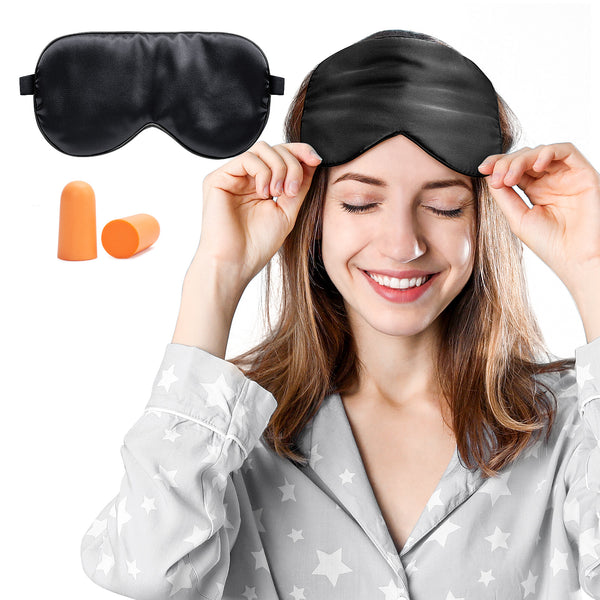Masque de Sommeil en 100% Soie  - Noir