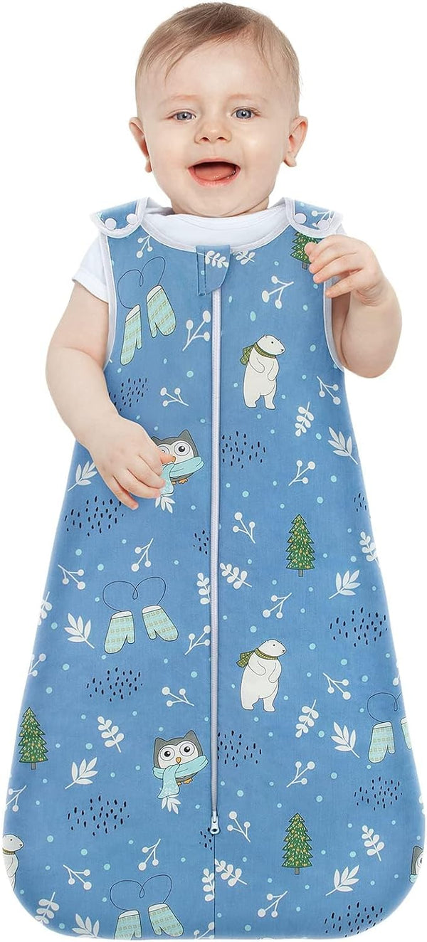 Viedouce Gigoteuse Hiver TOG 1,Gigoteuse Bebe Coton,Sac de Couchage Bebe,Turbulette pour Bébé Garcon Fille Naissance (3-18 Mois, Longueur: 80 cm)