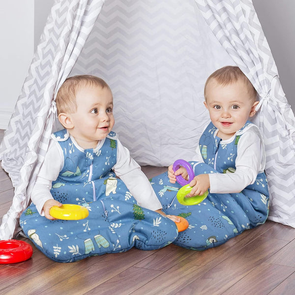 Viedouce Gigoteuse Hiver TOG 1,Gigoteuse Bebe Coton,Sac de Couchage Bebe,Turbulette pour Bébé Garcon Fille Naissance (3-18 Mois, Longueur: 80 cm)