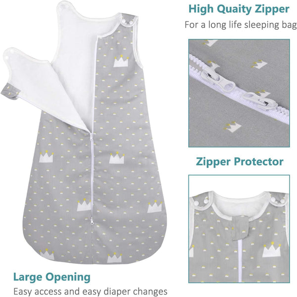 Viedouce Gigoteuse Hiver TOG 2.5,Gigoteuse Bebe Coton,Sac de Couchage Bebe,Turbulette pour Bébé Garcon Fille Naissance (3-18 Mois, Longueur: 80 cm)