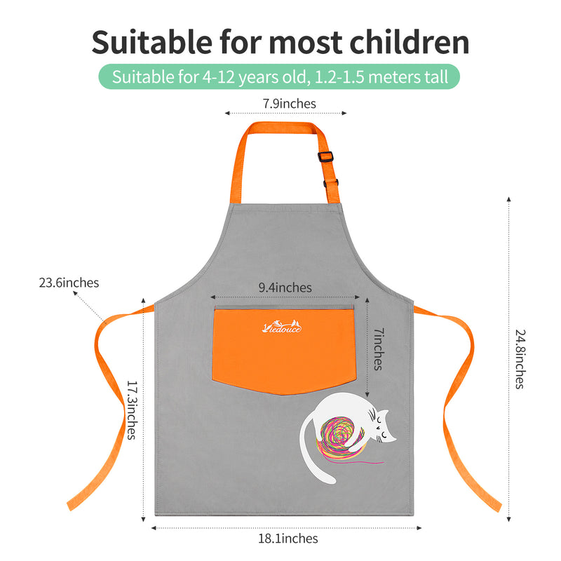 Viedouce Tablier Enfant,Imperméable Tabliers de Cuisine avec Poches