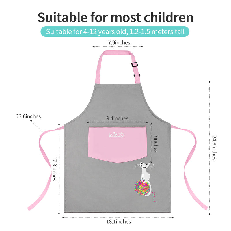 Viedouce Tablier Enfant,Imperméable Tabliers de Cuisine avec Poches