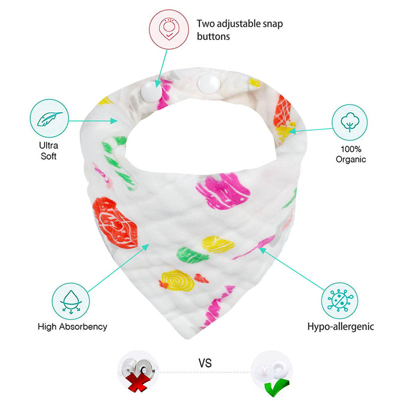 Bavoirs (pack de 8) en coton ultra absorbant