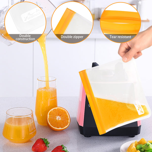 Viedouce Sac de Conservation Nourriture Réutilisables(Multicolore S * 5 Pcs + M * 5 Pcs)