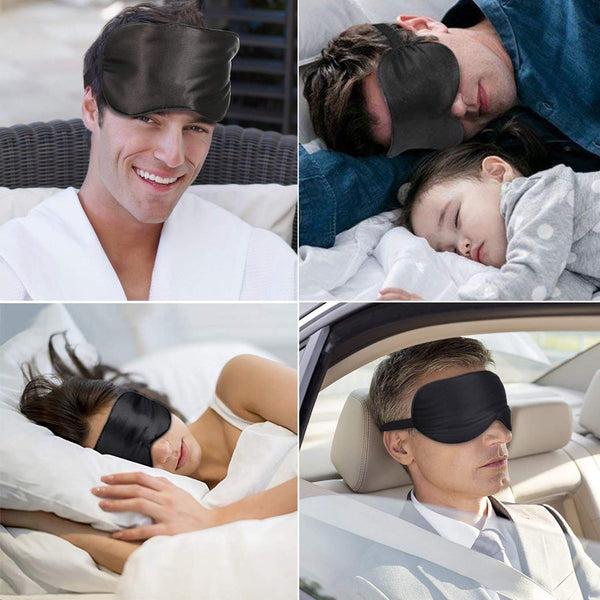 Masque de Sommeil en 100% Soie  - Noir
