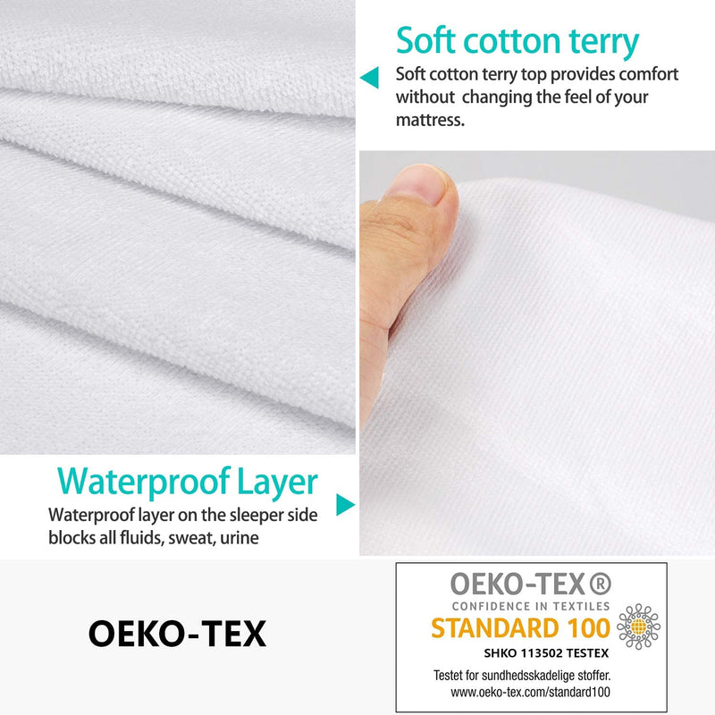 Protège Matelas Imperméable avec 4 Bands Elastiques 90 x 200 cm