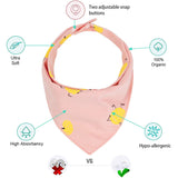 Bavoirs Baby Bandana (pack de 9) - Rose et Jaune