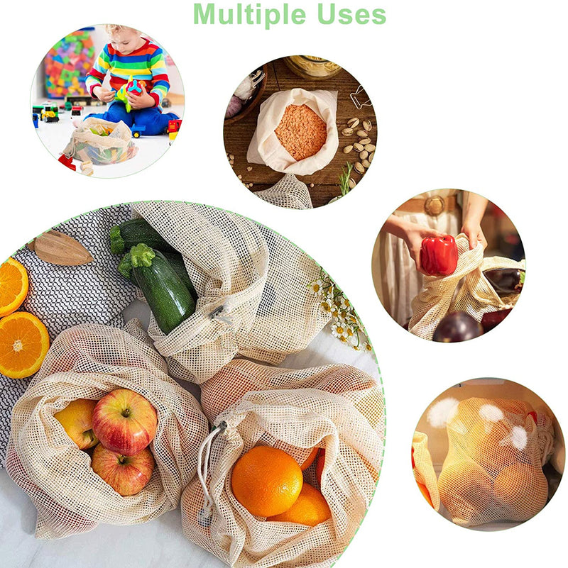 Viedouce Sacs Produits Réutilisables Fruits,Sac Reutilisable Legumes en Coton-8 Paquet