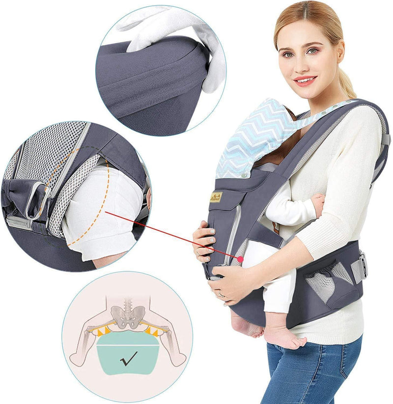 Porte bébé Ergonomique - Gris foncé