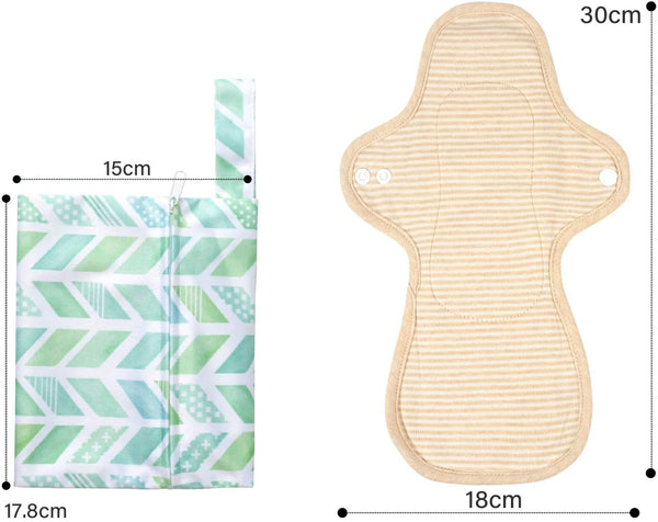 Serviettes Hygièniques  Lavables en Coton Organique (4 pièces )